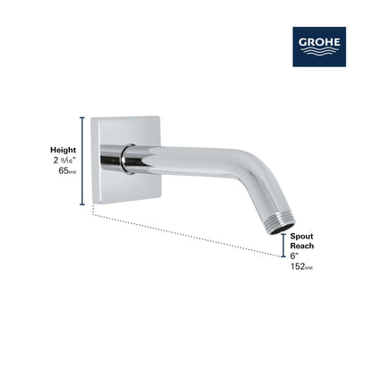 Grohe Relexa® 6" Metal Tarnish-Resistant StarLight Chrome Shower Arm