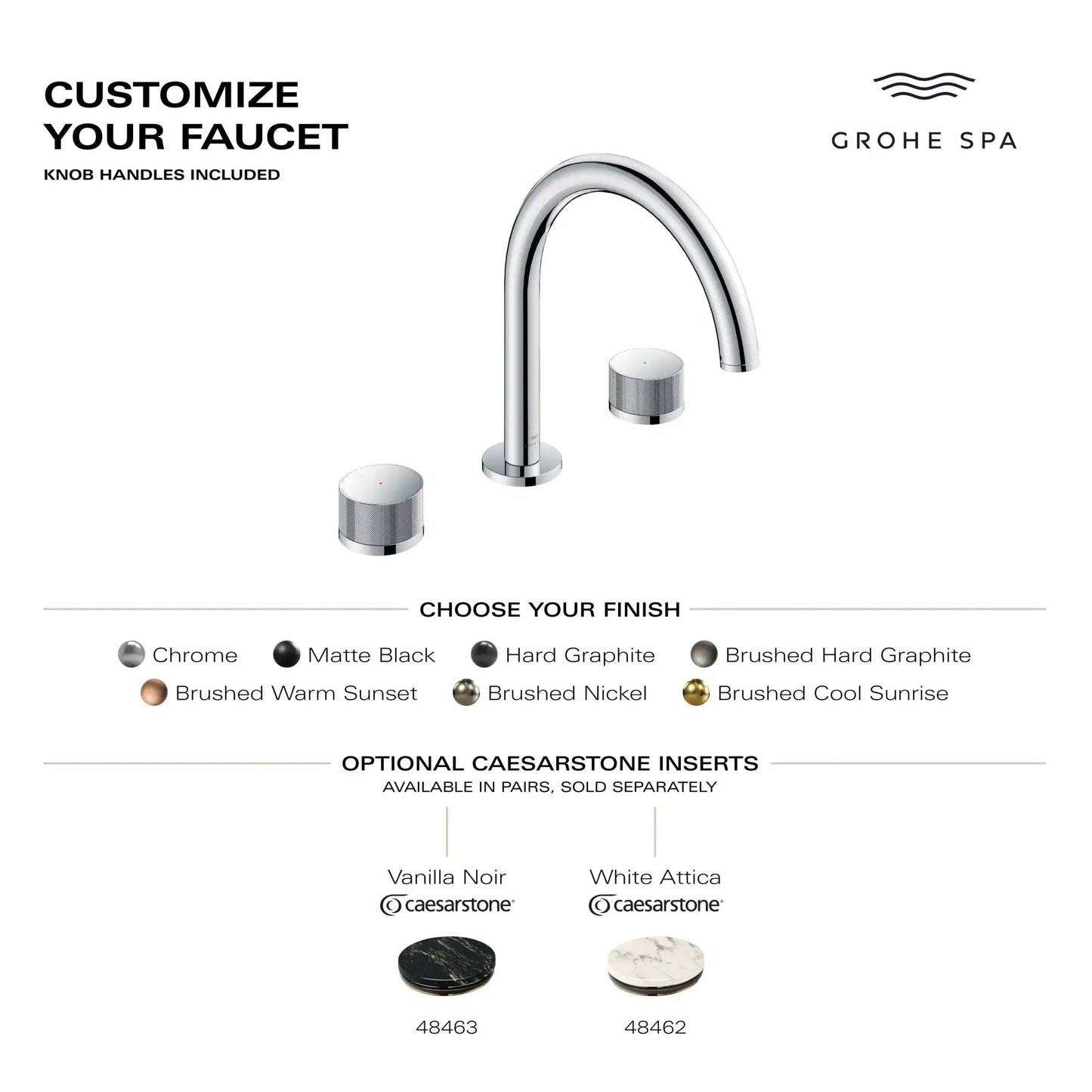 Grohe Atrio Private Collection 3-Hole 2-Handle Deck Mount Matte Black Roman Tub Faucet With Knob Handles