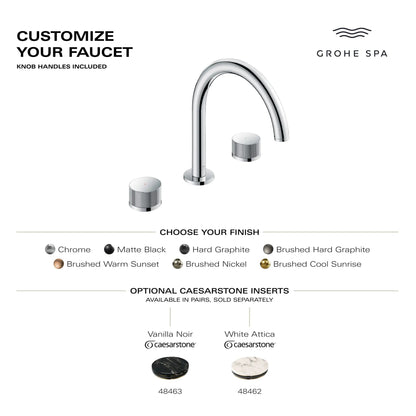 Grohe Atrio Private Collection 3-Hole 2-Handle Deck Mount Matte Black Roman Tub Faucet With Knob Handles