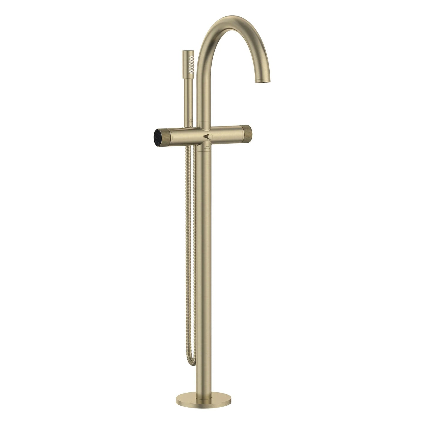 Grohe Atrio Private Collection 2-Handle Freestanding Brushed Nickel Infinity Tub Filler With Knob Handles and 1.75 GPM Hand Shower