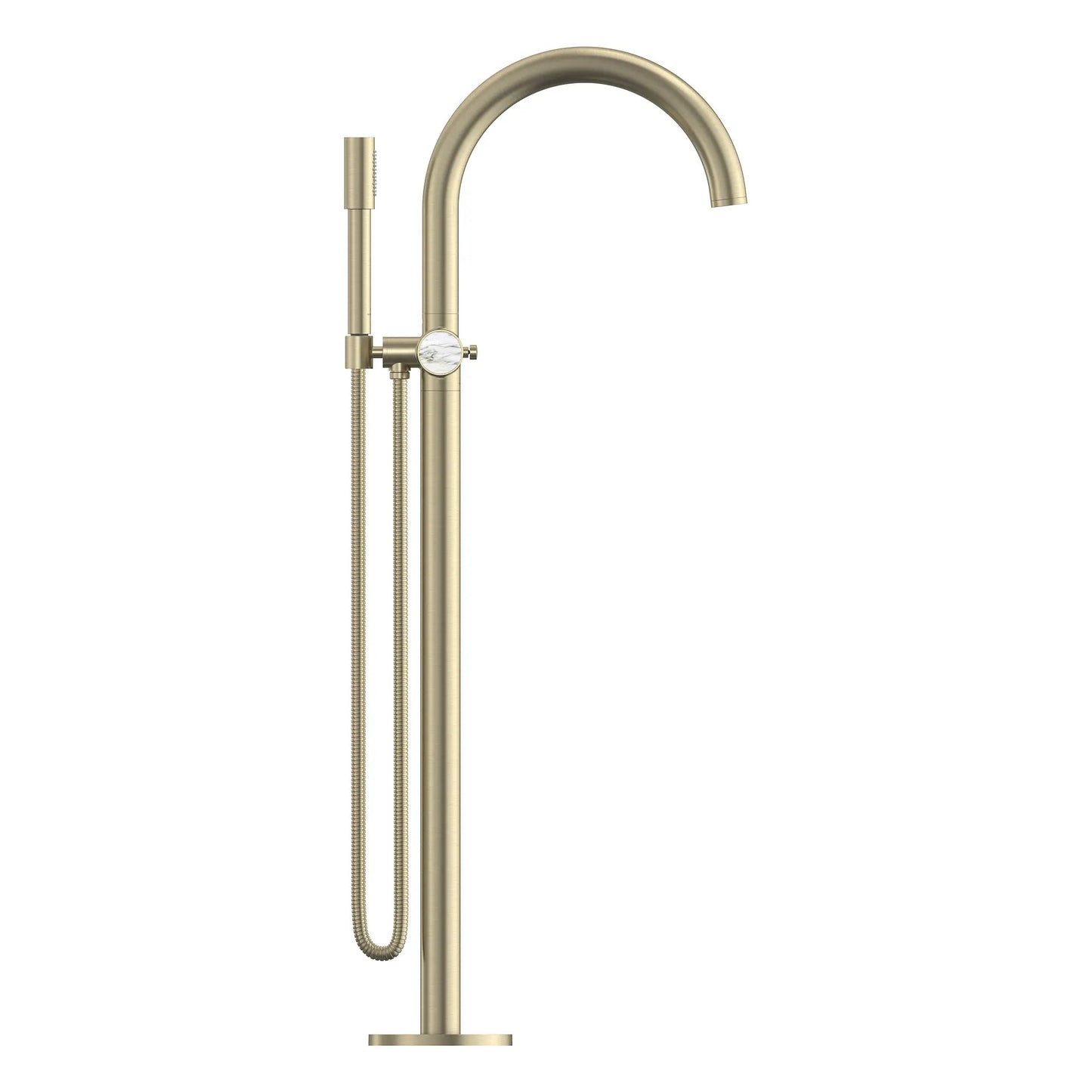 Grohe Atrio Private Collection 2-Handle Freestanding Brushed Nickel Infinity Tub Filler With Knob Handles and 1.75 GPM Hand Shower