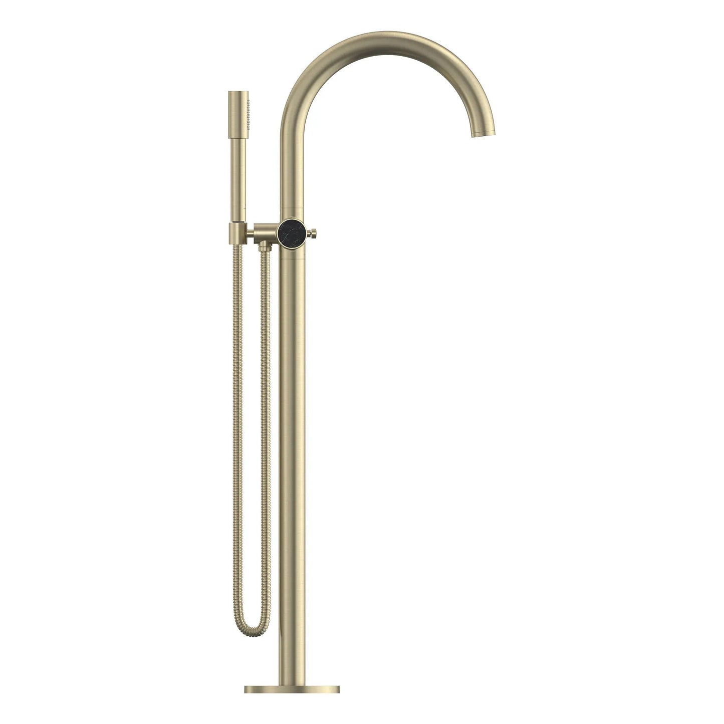 Grohe Atrio Private Collection 2-Handle Freestanding Brushed Nickel Infinity Tub Filler With Knob Handles and 1.75 GPM Hand Shower