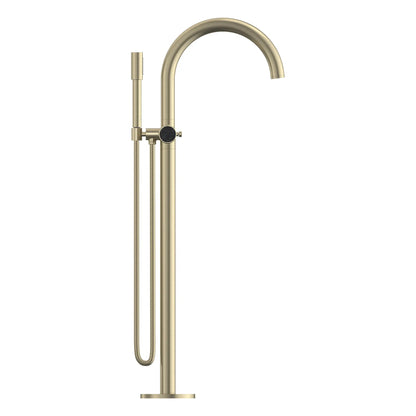 Grohe Atrio Private Collection 2-Handle Freestanding Brushed Nickel Infinity Tub Filler With Knob Handles and 1.75 GPM Hand Shower