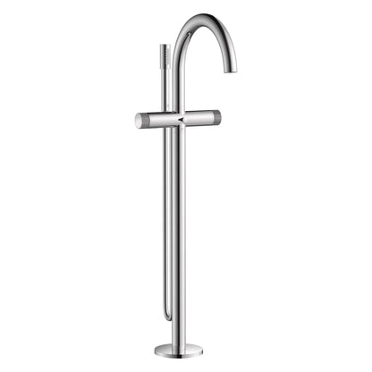 Grohe Atrio Private Collection 2-Handle Freestanding StarLight Chrome Tub Filler With Knob Handles and 1.75 GPM Hand Shower