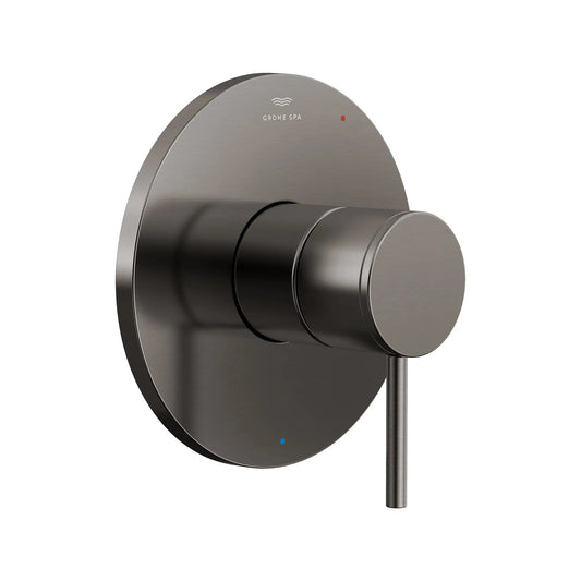 Grohe Atrio Metal Handle and Trim Plate Brushed Hard Graphite Pressure Balance Valve Trim With Cartridge