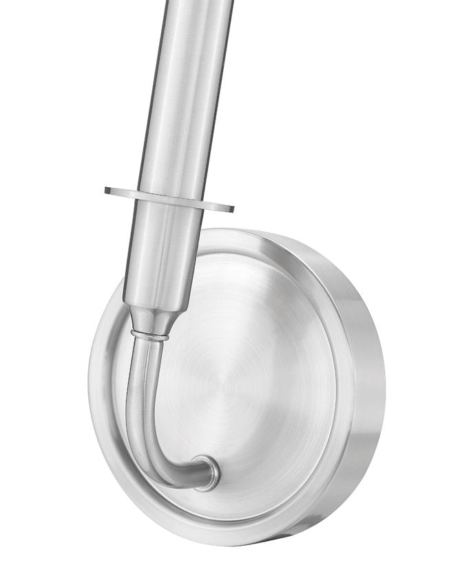 Z-Lite Tova 5" 1-Light Brushed Nickel Steel Frame White Fabric Shade Wall Sconce