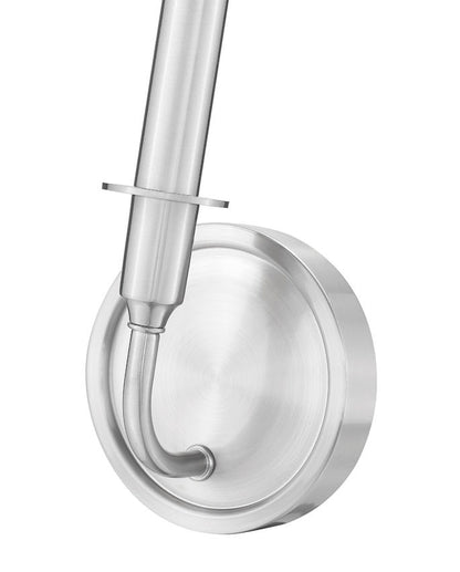 Z-Lite Tova 5" 1-Light Brushed Nickel Steel Frame White Fabric Shade Wall Sconce