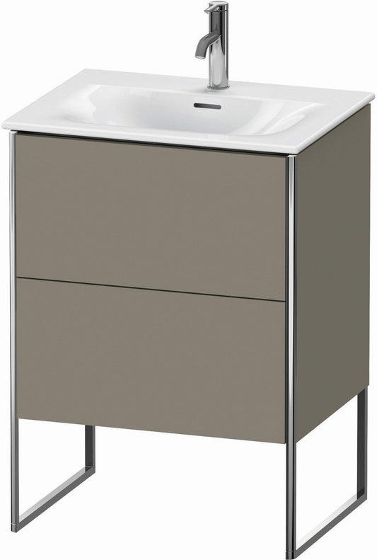 Duravit XSquare 24" Stone Gray Two Drawer Floorstanding Vanity Unit (XS452209292)
