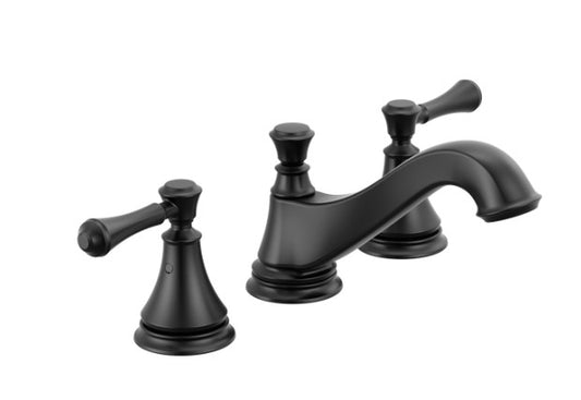 Delta Cassidy® 3595LF-BLMPU-LHP--H297BL Two Handle Widespread Matte Black Faucet