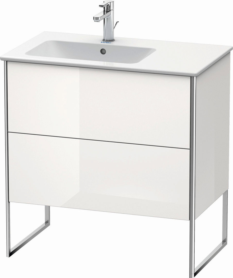 Duravit XSquare 32" White High Gloss Two Drawer Floorstanding Vanity Unit (XS445008585)