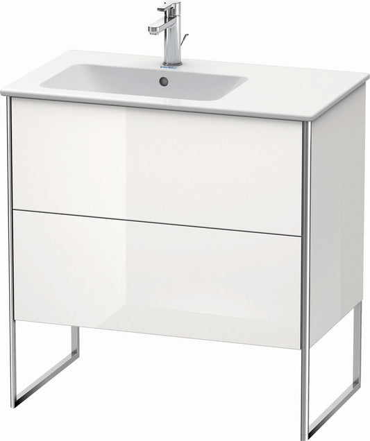 Duravit XSquare 32" White High Gloss Two Drawer Floorstanding Vanity Unit (XS445008585)