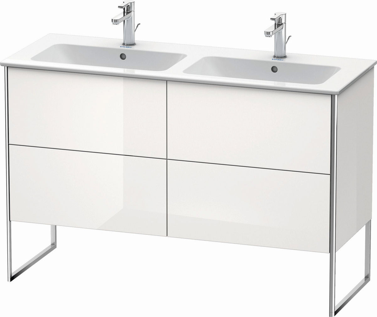Duravit XSquare 50" White High Gloss Two Drawer Floorstanding Vanity Unit (XS444908585)
