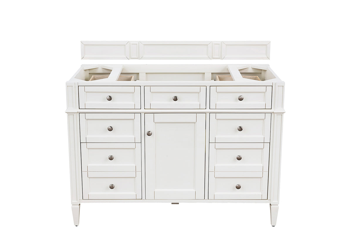 James Martin Vanities Brittany 48" Bright White Single Vanity With 3 CM Phantome Eclos Top