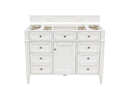 James Martin Vanities Brittany 48" Bright White Single Vanity With 3 CM Tajnar Eclos Top