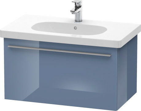 Duravit X-Large 31" x 18" x 18" Stone Blue High Gloss Finish One Drawer Wall-Mounted Vanity Unit (XL604804747)