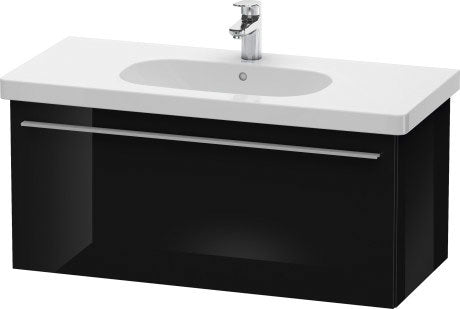 Duravit X-Large 39" x 18" x 18" Black Finish One Drawer Wall-Mounted Vanity Unit (XL604904040)