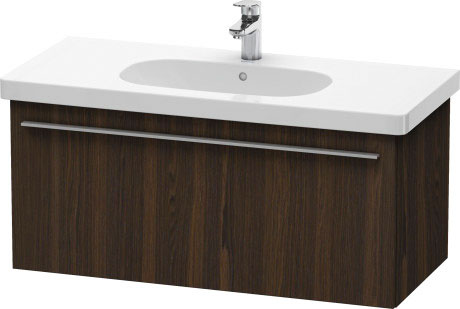 Duravit X-Large 39" x 18" x 18" Walnut Brushed Finish One Drawer Wall-Mounted Vanity Unit (XL604906969)