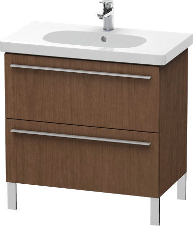 Duravit X-Large 31" x 26" x 18" American Walnut Finish Two Drawer Floorstanding Vanity Unit (XL651601313)