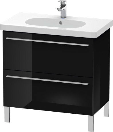 Duravit X-Large 31" x 26" x 18" Black Finish Two Drawer Floorstanding Vanity Unit (XL651604040)