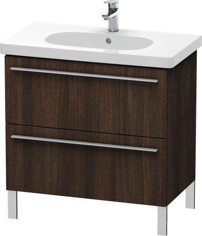 Duravit X-Large 31" x 26" x 18" Chestnut Dark Finish Two Drawer Floorstanding Vanity Unit (XL651605353)