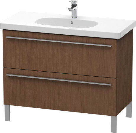 Duravit X-Large 39" x 26" x 18" American Walnut Finish Two Drawer Floorstanding Vanity Unit (XL651701313)