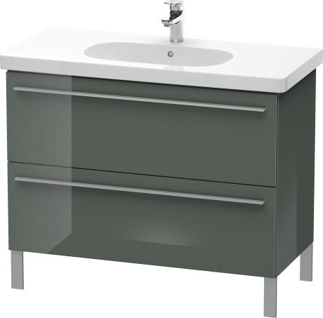 Duravit X-Large 39" x 26" x 18" Dolomite Gray Finish Two Drawer Floorstanding Vanity Unit (XL651703838)