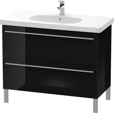 Duravit X-Large 39" x 26" x 18" Black Finish Two Drawer Floorstanding Vanity Unit (XL651704040)