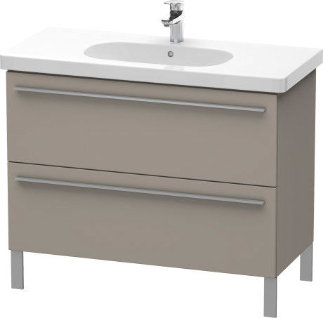 Duravit X-Large 39" x 26" x 18" Basalt Finish Two Drawer Floorstanding Vanity Unit (XL651704343)
