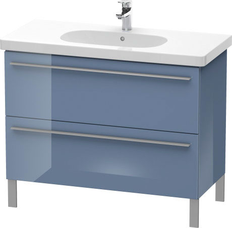 Duravit X-Large 39" x 26" x 18" Stone Blue High Gloss Finish Two Drawer Floorstanding Vanity Unit (XL651704747)