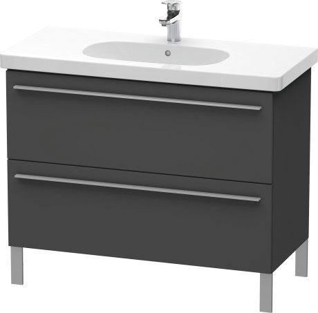 Duravit X-Large 39" x 26" x 18" Graphite Finish Two Drawer Floorstanding Vanity Unit (XL651704949)