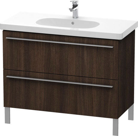 Duravit X-Large 39" x 26" x 18" Chestnut Dark Finish Two Drawer Floorstanding Vanity Unit (XL651705353)