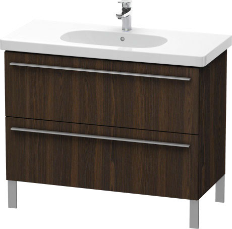 Duravit X-Large 39" x 26" x 18" Walnut Brushed Finish Two Drawer Floorstanding Vanity Unit (XL651706969)