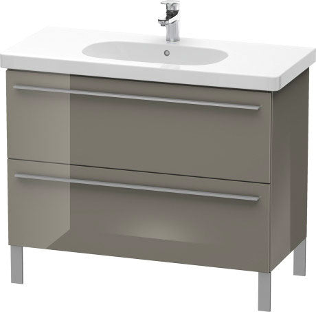 Duravit X-Large 39" x 26" x 18" Flannel Gray Finish Two Drawer Floorstanding Vanity Unit (XL651708989)