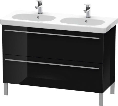 Duravit X-Large 45" x 26" x 18" Black Finish Two Drawer Floorstanding Vanity Unit (XL651804040)