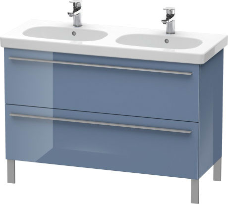 Duravit X-Large 45" x 26" x 18" Stone Blue High Gloss Finish Two Drawer Floorstanding Vanity Unit (XL651804747)