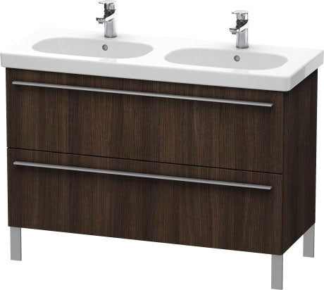 Duravit X-Large 45" x 26" x 18" Chestnut Dark Finish Two Drawer Floorstanding Vanity Unit (XL651805353)