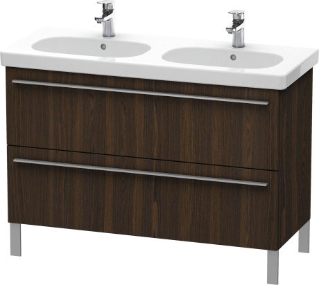 Duravit X-Large 45" x 26" x 18" Walnut Brushed Finish Two Drawer Floorstanding Vanity Unit (XL651806969)