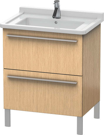 Duravit X-Large 26" x 26" x 18" Brushed Oak Finish Two Drawer Floorstanding Vanity Unit (XL653501212)
