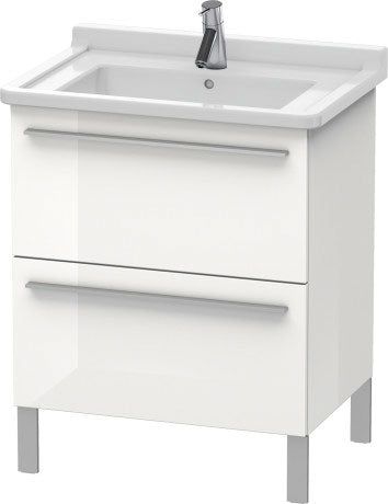 Duravit X-Large 26" x 26" x 18" Walnut Dark Finish Two Drawer Floorstanding Vanity Unit (XL653502121)