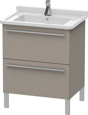 Duravit X-Large 26" x 26" x 18" Basalt Finish Two Drawer Floorstanding Vanity Unit (XL653504343)