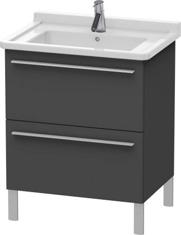 Duravit X-Large 26" x 26" x 18" Graphite Finish Two Drawer Floorstanding Vanity Unit (XL653504949)