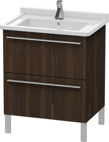 Duravit X-Large 26" x 26" x 18" Walnut Brushed Finish Two Drawer Floorstanding Vanity Unit (XL653506969)
