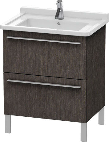Duravit X-Large 26" x 26" x 18" Dark Brushed Oak Finish Two Drawer Floorstanding Vanity Unit (XL653507272)