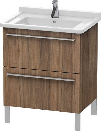 Duravit X-Large 26" x 26" x 18" Walnut Finish Two Drawer Floorstanding Vanity Unit (XL653507979)