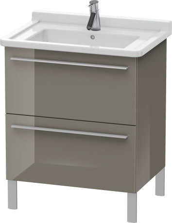 Duravit X-Large 26" x 26" x 18" Flannel Gray Finish Two Drawer Floorstanding Vanity Unit (XL653508989)