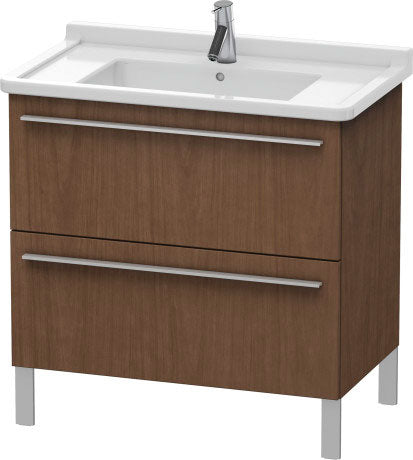 Duravit X-Large 31" x 26" x 18" American Walnut Finish Two Drawer Floorstanding Vanity Unit (XL653601313)