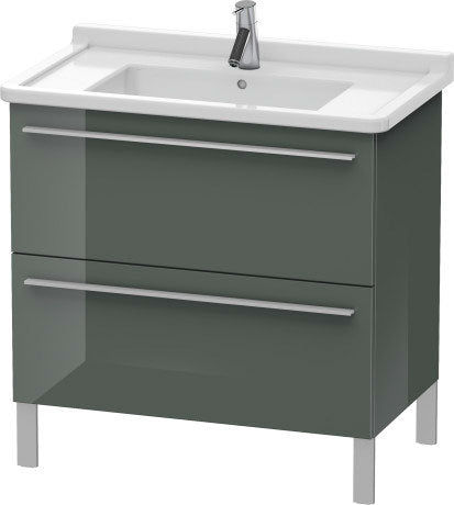 Duravit X-Large 31" x 26" x 18" Dolomite Gray Finish Two Drawer Floorstanding Vanity Unit (XL653603838)