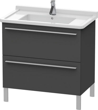 Duravit X-Large 31" x 26" x 18" Graphite Finish Two Drawer Floorstanding Vanity Unit (XL653604949)