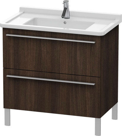 Duravit X-Large 31" x 26" x 18" Chestnut Dark Finish Two Drawer Floorstanding Vanity Unit (XL653605353)