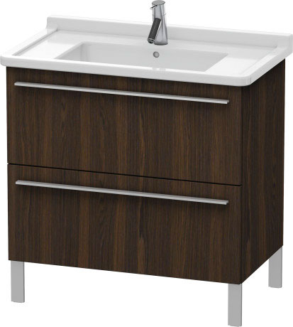 Duravit X-Large 31" x 26" x 18" Walnut Brushed Finish Two Drawer Floorstanding Vanity Unit (XL653606969)
